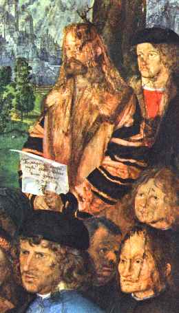 Self-portrait with scroll
