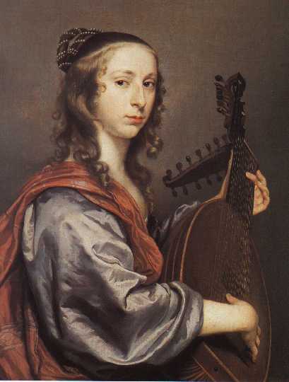 A Lady Playing a Lute